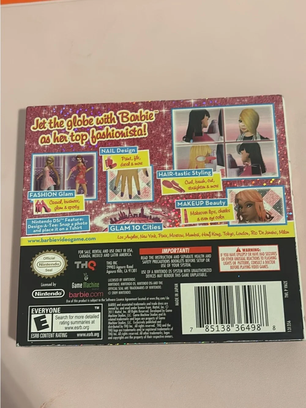Barbie Jet Set & Style Nintendo DS Game - Pink, Gold